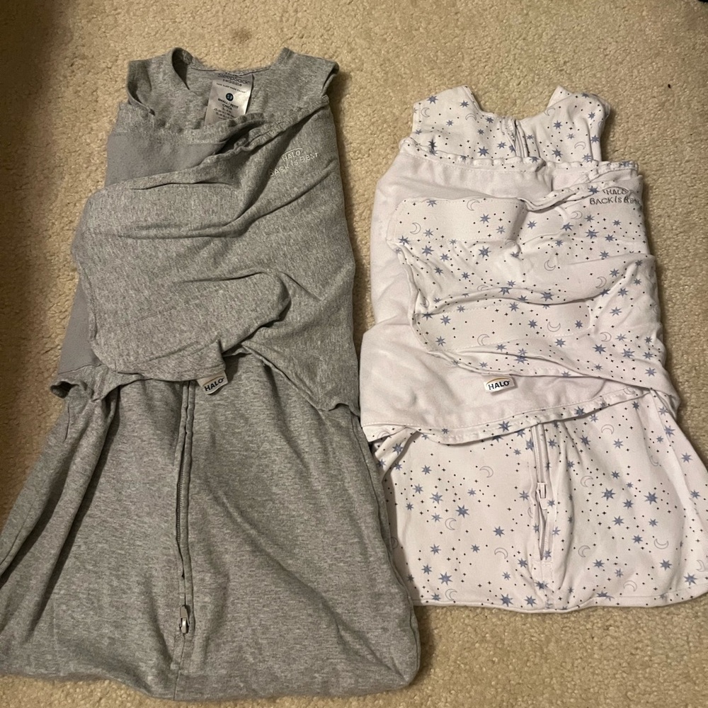 Halo Gray and White Sleep Sacks for Cozy Comfort
